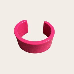 Retro Hot Pink 80s Wide Cuff Bracelet 1.5" Opening
